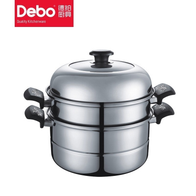 德铂(Debo)卡布里不锈钢双层蒸锅多用汤锅28cm大口径电磁炉通用DEP-112 单个装
