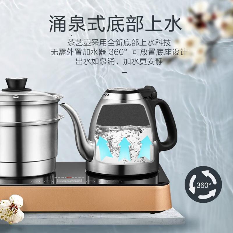 金灶(KAMJOVE)E8电热水壶茶具套装 全智能自动上水316不锈钢烧水壶泡茶整套茶具横版按键高清大图