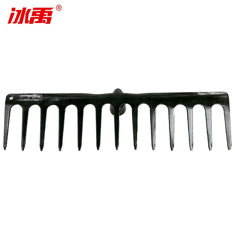冰禹 BY-2361 13齿钉耙 农具加厚草耙子 松土铁耙落叶耙 农用园艺工具种菜 铁耙子 耙子含1.2米柄