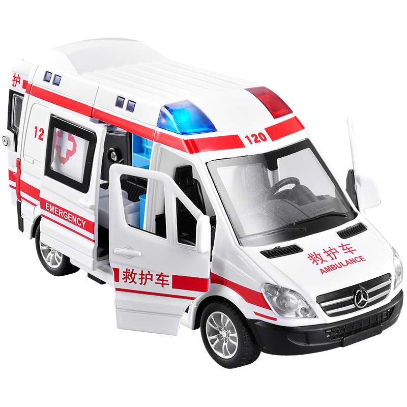 合金120救护车大号仿真汽车模型儿童玩具车男孩小汽车110警车车模 MINI警车(6开门)高清大图