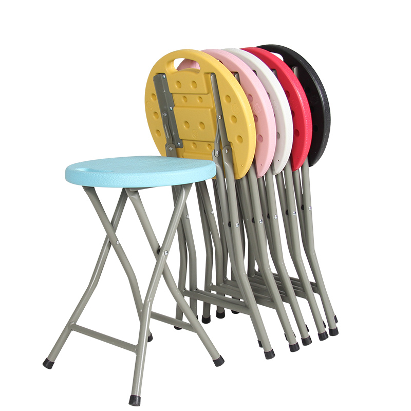 折叠凳折叠椅户外便携休闲凳钓鱼凳简约小圆凳家用闪电客时尚塑料凳