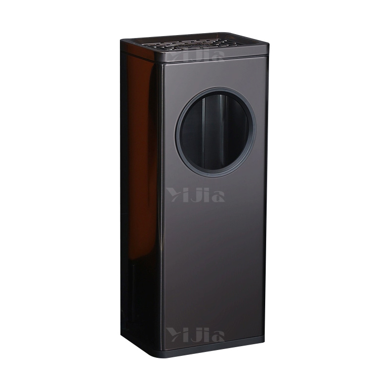 翌嘉YJ4123010 不锈钢酒店垃圾桶大堂宾馆圆口立式垃圾桶 黑色 16L 310*235*745高清大图