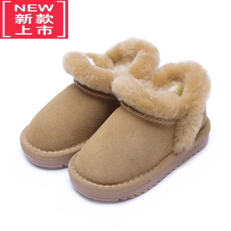 可莉允儿童雪地靴冬季新款女童棉鞋软底大棉宝宝短靴加绒加厚雪地棉图片