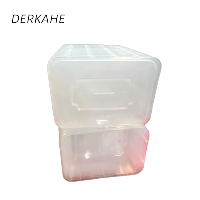 DERKAHE 一次性餐盒长方形塑料透明饭盒 750透明长方形(50套带盖) 箱高清大图