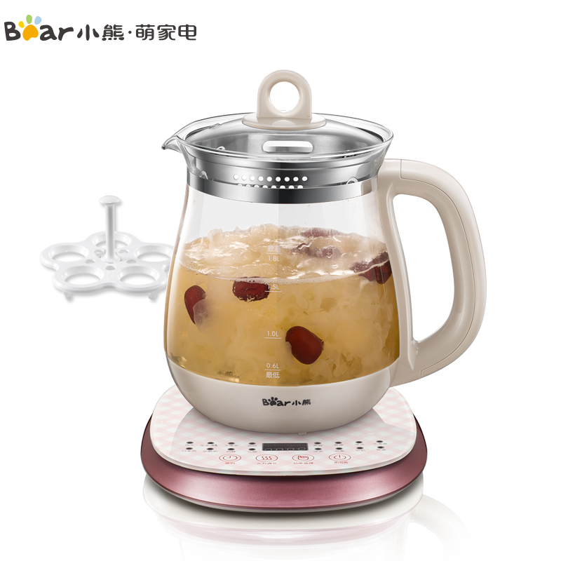 小熊(Bear)养生壶 YSH-A18Z1(炖盅款)1.8升煮茶器加厚玻璃大容量 家用办公智能预约定时 多功能燕窝壶炖盅