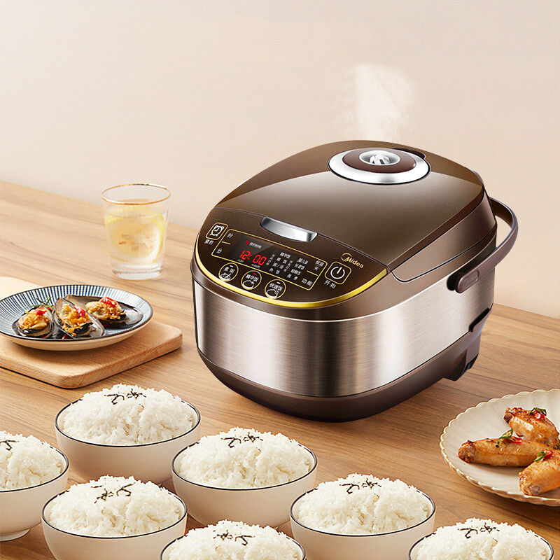 美的(Midea)5L匠铜聚能釜婴儿粥粗粮饭大容量电饭煲预约气动涡轮防溢锅WFS5017TM 台