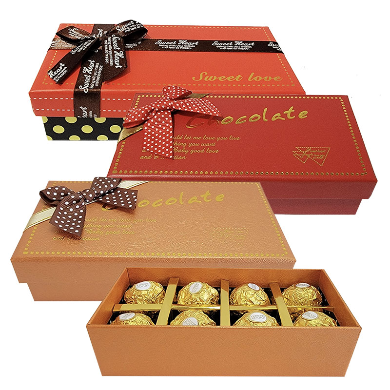 费列罗(Ferrero Rocher)榛果威化巧克力8粒蝴蝶结纸盒七夕情人节礼盒装(含拎袋)