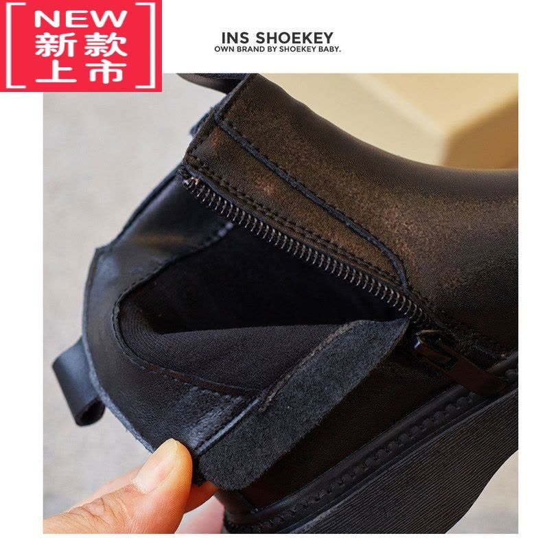 可莉允女童靴子2022新款秋冬季小女孩加绒烟筒靴男童短靴儿童保暖二棉靴图片