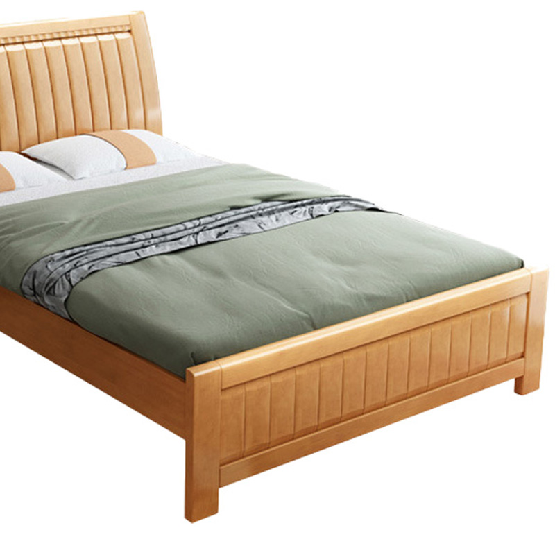 筑亮 实木床 1.5m榉木色+床垫 套高清大图
