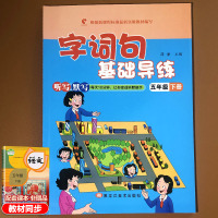 小学生五年级语文下册同步训练字词句专项练习人教版字词句基础导练 小学5年级下人教看拼音写词语生字词语组词造句练习册练习题