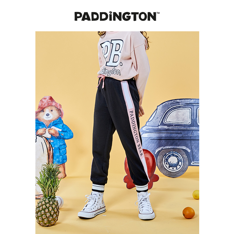 Paddington Bear帕丁顿熊童装夏季女童时尚九分休闲长裤