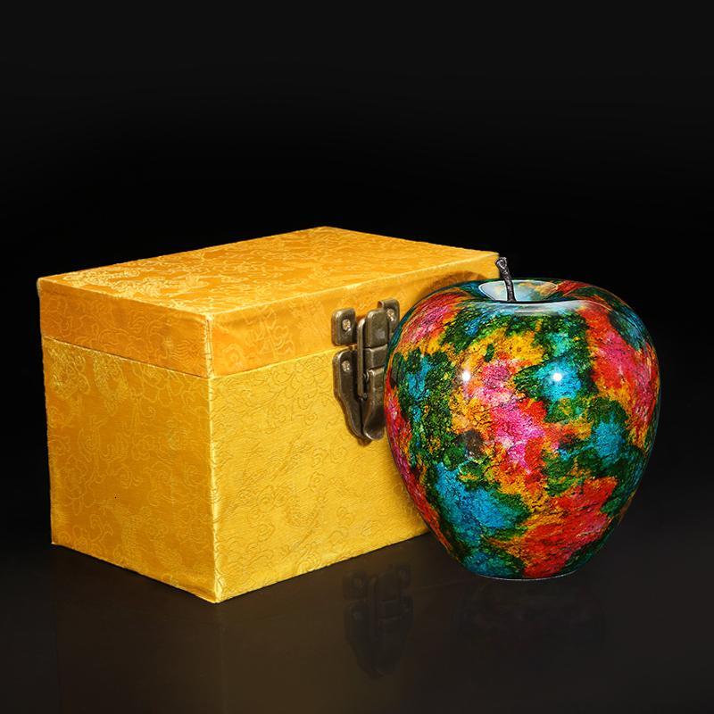 净也吉善缘 台湾七彩玉摆件 珍藏品苹果家居办公室客厅商务礼品