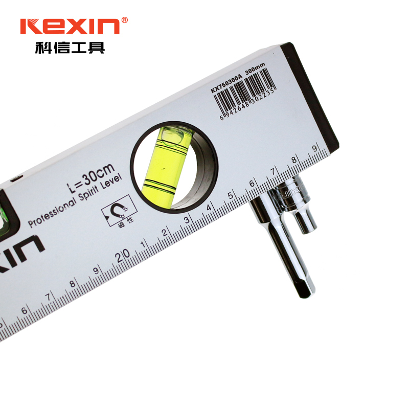 科信(kexin)高精度铝合金三用水平尺 专业级强磁水平尺 500mm KX750500A