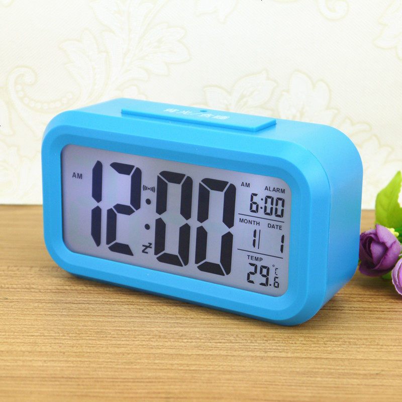 电子显示钟电子座钟万年历家用数码温度时间液晶显示时尚闹钟数字电子