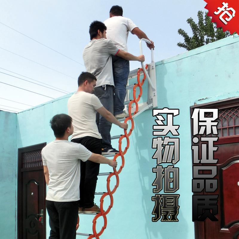 伸缩壁挂式带扶手室外楼梯阁楼家用复式户外折叠伸楼梯