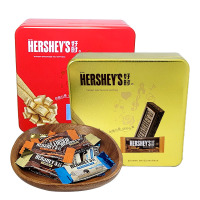 Hershey's好时巧克力排块铁盒礼盒装12颗/18颗结婚喜糖七夕情人节 黄色 18颗装礼盒（不含礼袋）