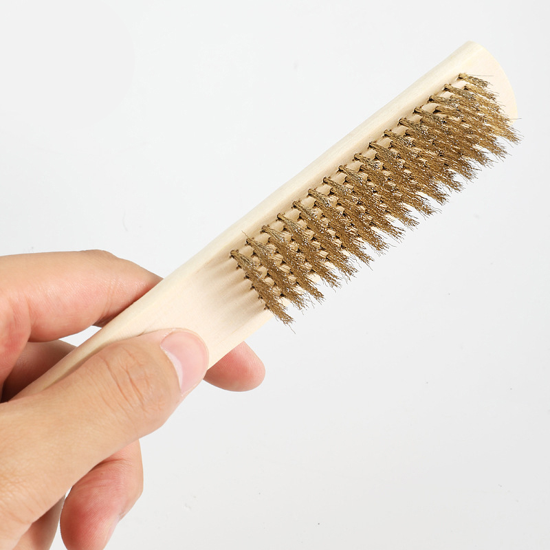 是尚木柄渡铜钢丝刷子清洁刷铜丝刷手动工具刷除锈工具