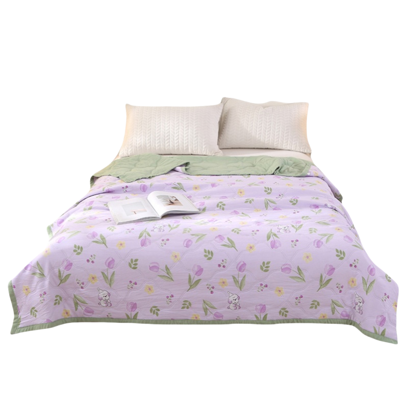 蕃蒂水洗棉夏被夏凉被条高清大图