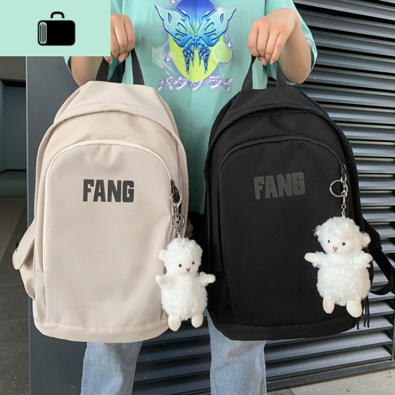 书包女原宿ulzzang 高中学生森系背包初中生简约百搭大容量双肩包NEW LAKE高清大图