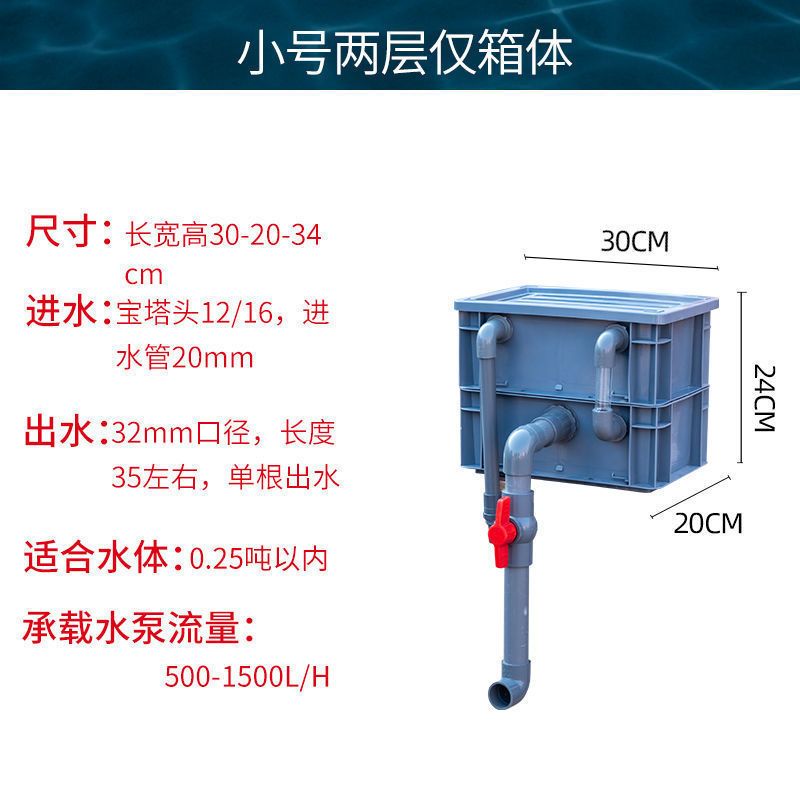 鱼缸鱼池过滤箱周转箱过滤家用水循环系统锦鲤上过滤自制滴流盒