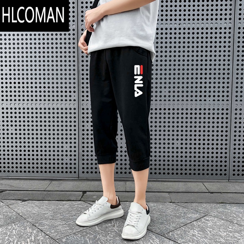 HLCOMAN夏季七分裤男学生外穿休闲中裤7分裤子男士宽松运动短裤百搭马裤