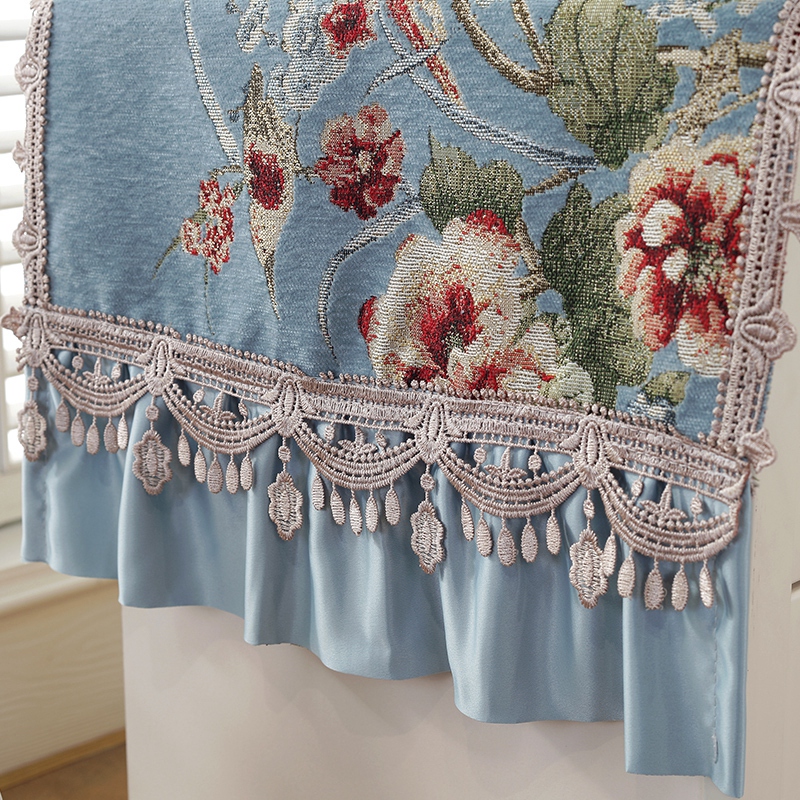 欧式床头柜布盖布卧室搭布防尘罩大喜庆结婚装饰布长方形罩套 语晨咖色床头柜 45*90cm(尺寸不含花边)高清大图