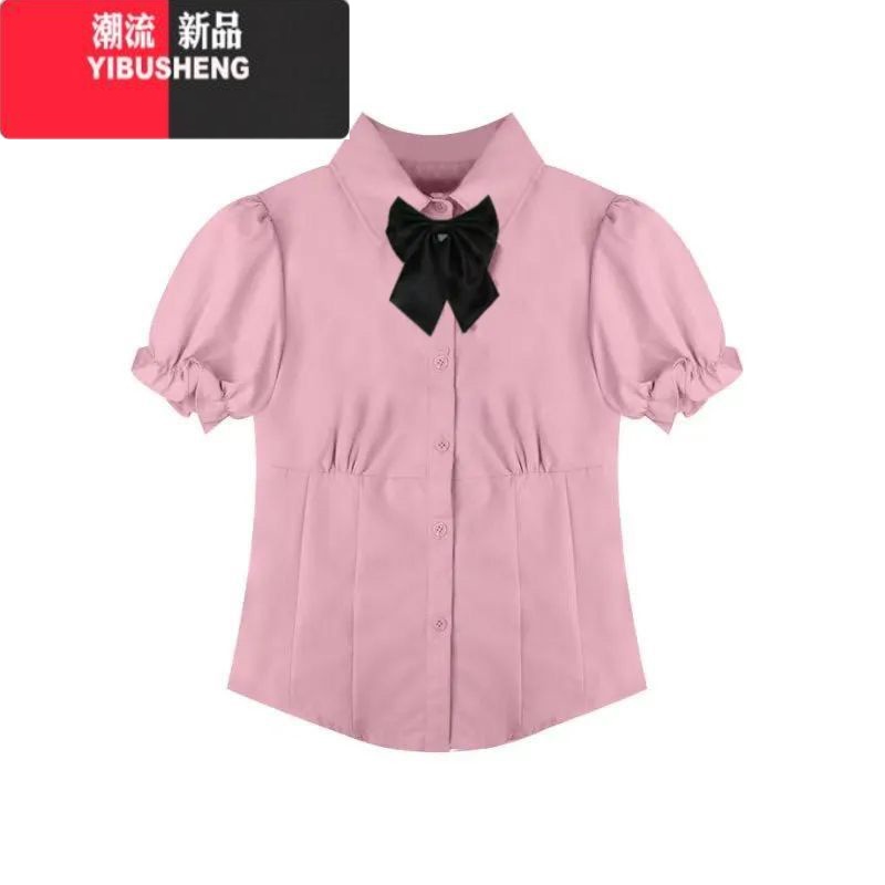 YIBUSHENG小个子学院风套装连衣裙季纯欲辣妹蕾丝半身裙JK制服衬衫两纯两 L 浅粉衬衫配送领带