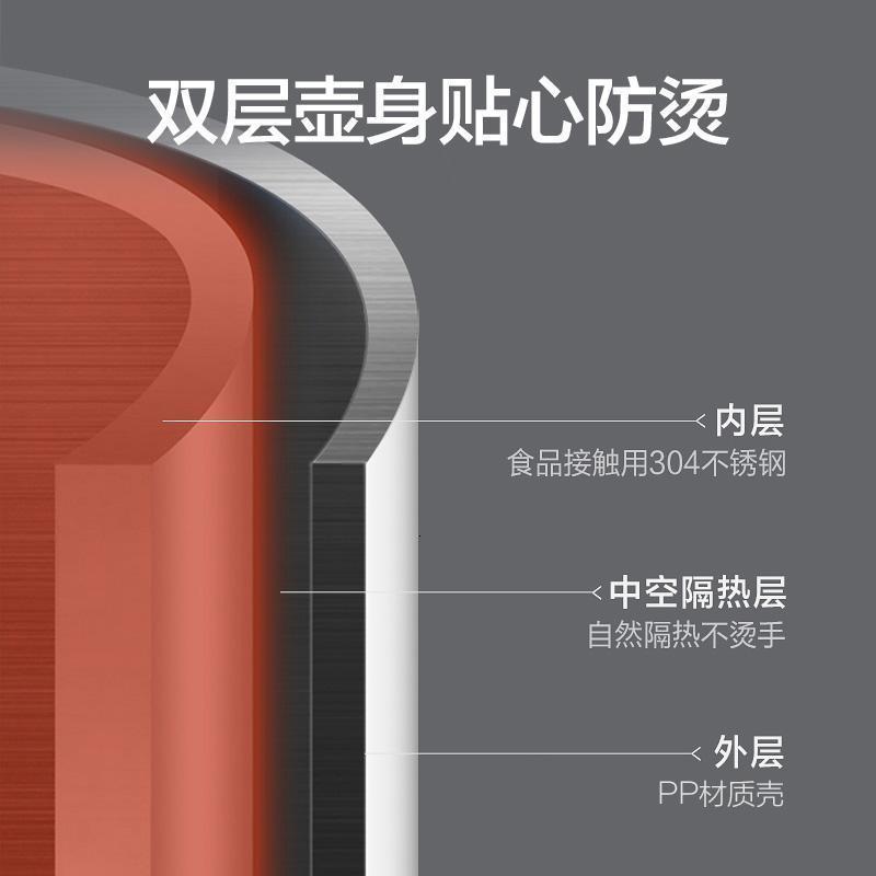 美的(Midea) MK-HJ1517a 家用电热水壶食品接触级304不锈钢快速壶