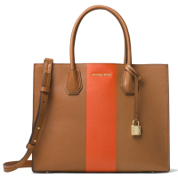 [直营]迈克·科尔斯(MICHAEL KORS) MK Mercer 大号条纹牛皮单肩包手提包斜挎包女包