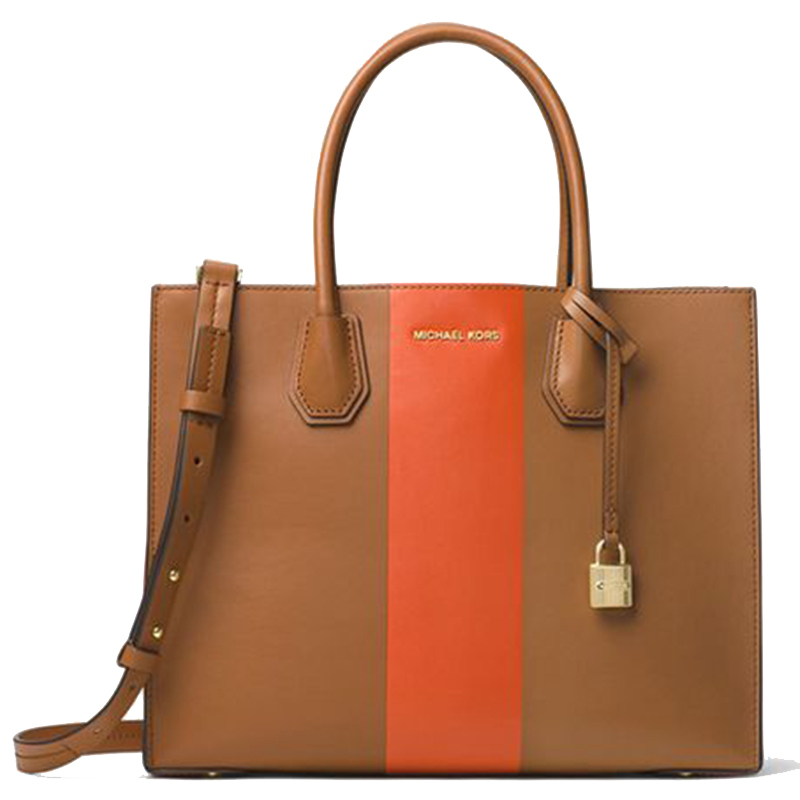 [直营]迈克·科尔斯(MICHAEL KORS) MK Mercer 大号条纹牛皮单肩包手提包斜挎包女包