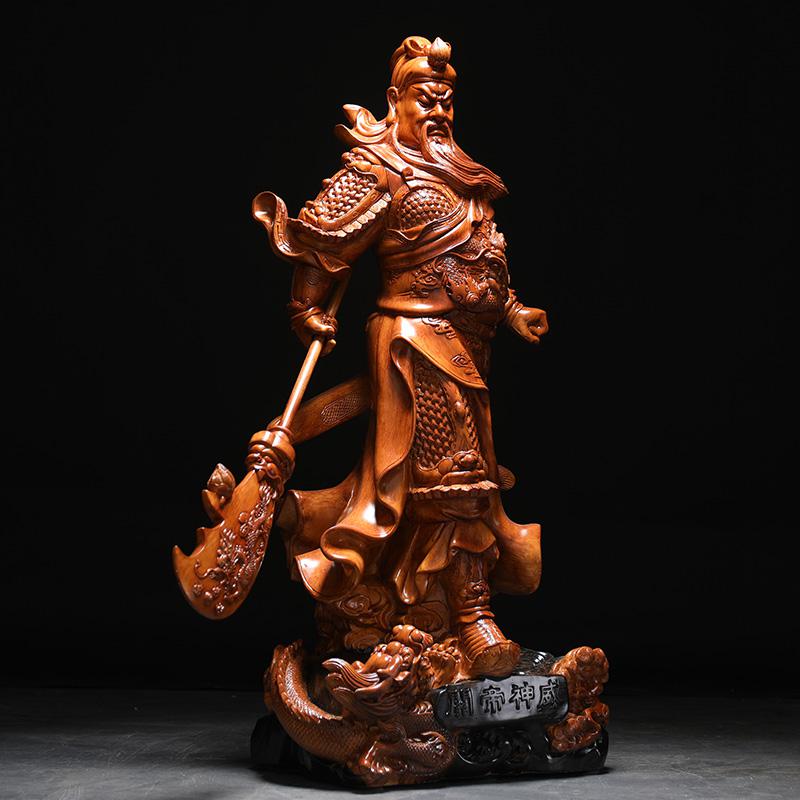 美帮汇关公像客厅摆件大号关帝圣君神像公司饭店前台装饰品高清大图