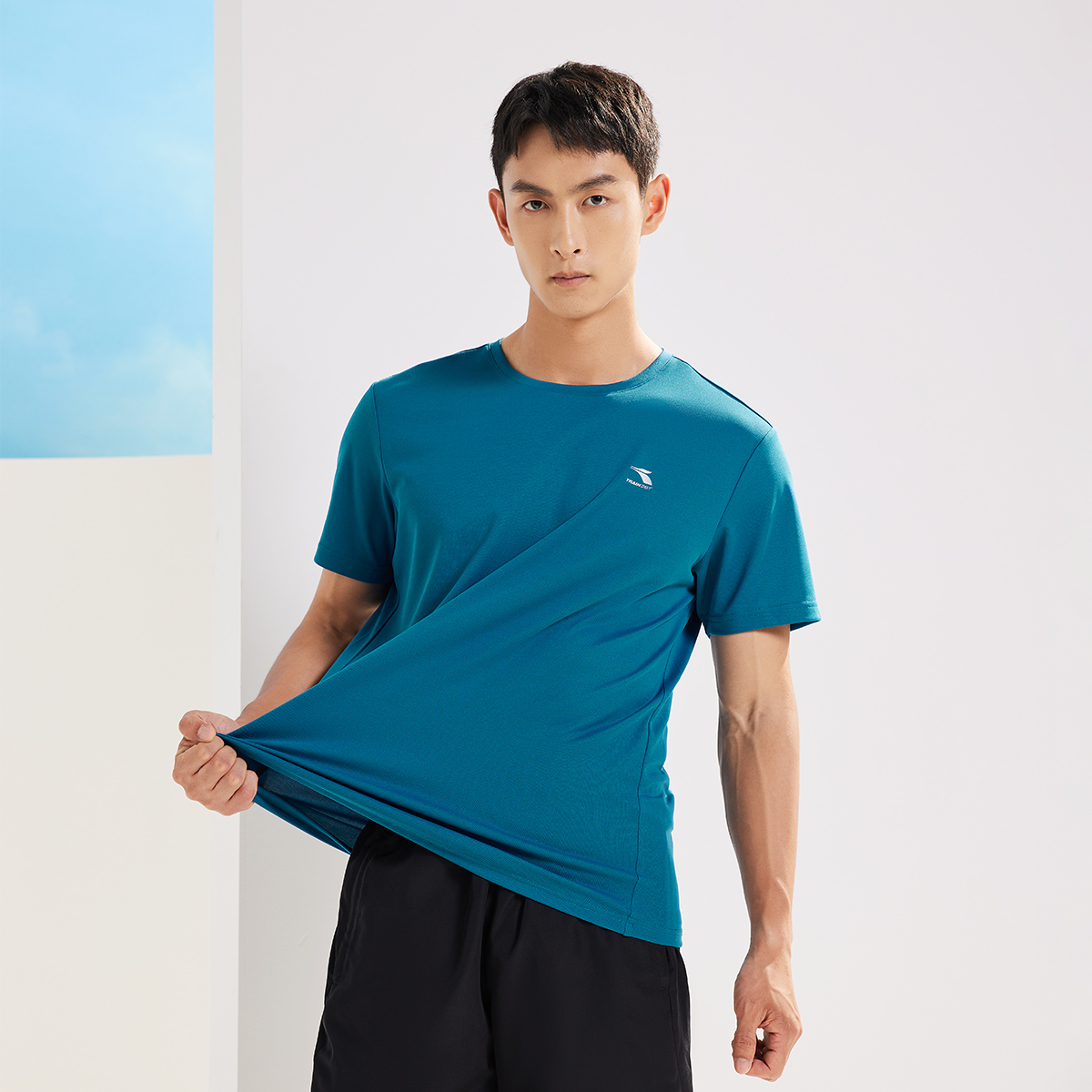 361°运动t恤男夏季新款速干上衣宽松跑步服男士圆领透气短袖652324112V 电光绿 3XL