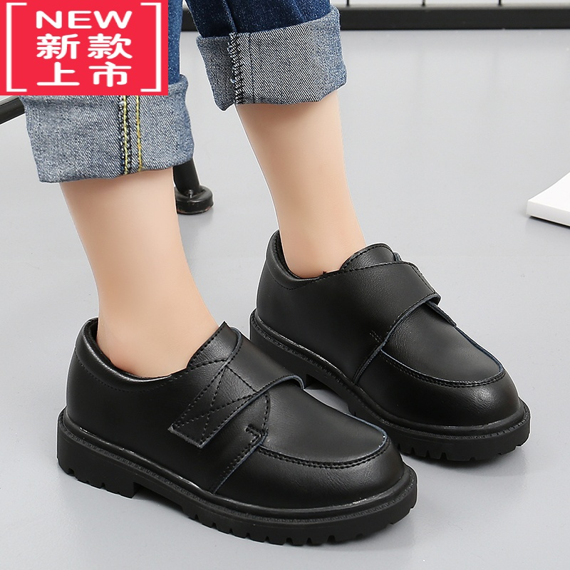 可莉允儿童鞋男童皮鞋春秋2022新款韩版软底英伦风黑色中大童学生演出鞋运动休闲鞋