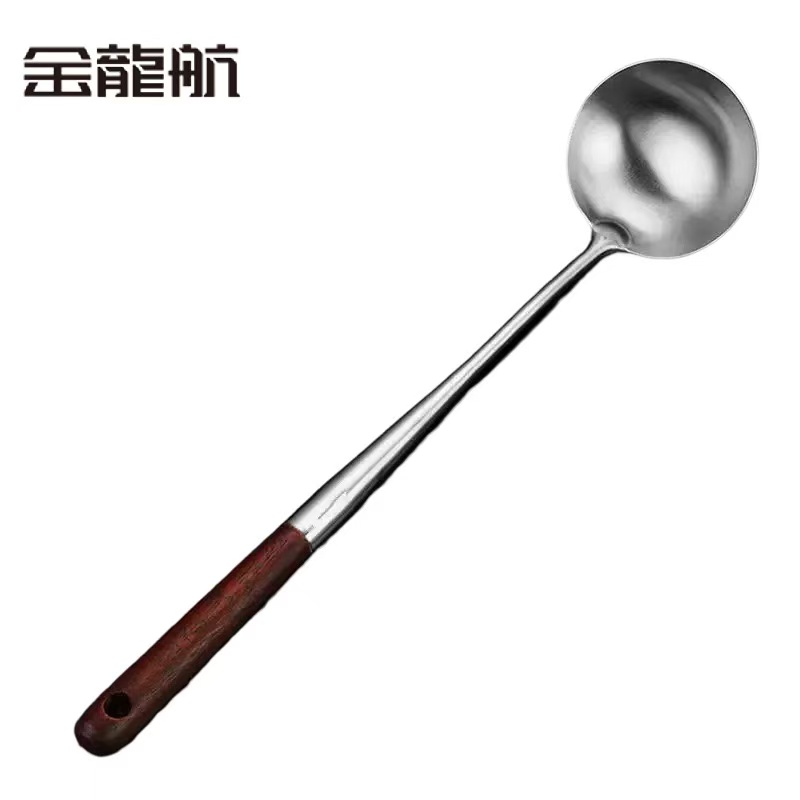 金龙航 不锈钢木柄汤勺/个高清大图