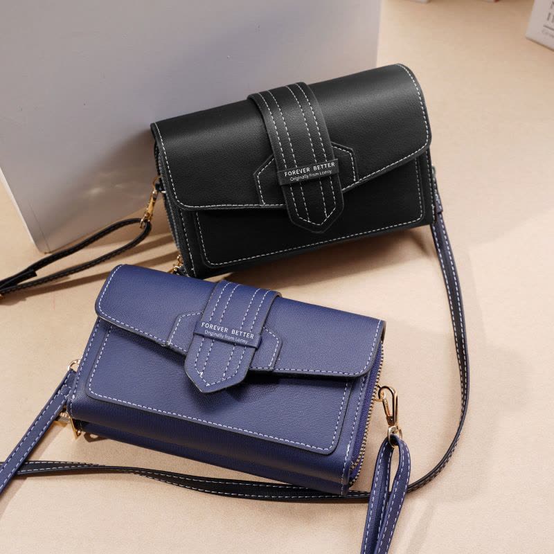 手机包女士斜跨包2022新款复古时尚横款单肩零钱包多卡位女包包图片