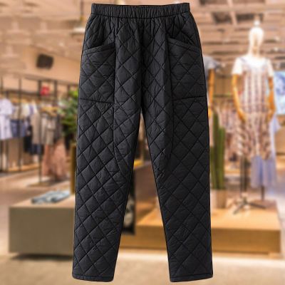 加肥加大码中老年加厚羽绒裤妈妈装冬季新款宽松保暖棉裤女200斤
