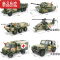 真智力儿童合金军事运输玩具车套装回力小汽车迷彩坦克卡车飞机男女孩 合金军事六款套装[送1个人仔]