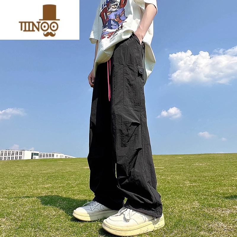 YANXU美式机能风冲锋裤男款夏季大码潮牌胖子宽松速干休闲伞兵工装裤子高清大图