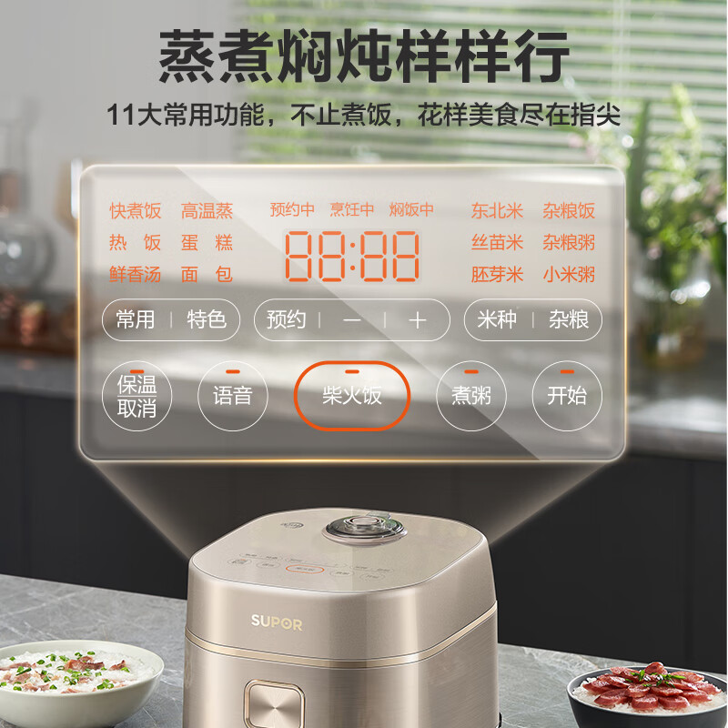 苏泊尔(SUPOR)迷你电饭煲2-3个人远红外球釜内胆2L小容量 智能IH加热小型电饭煲穿透家用电饭煲SF20HC799