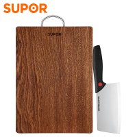 苏泊尔(SUPOR)砧板乌檀木加厚天然整木菜板W402825AB1+苏泊尔尖锋系列170mm果蔬刀KE170BA1