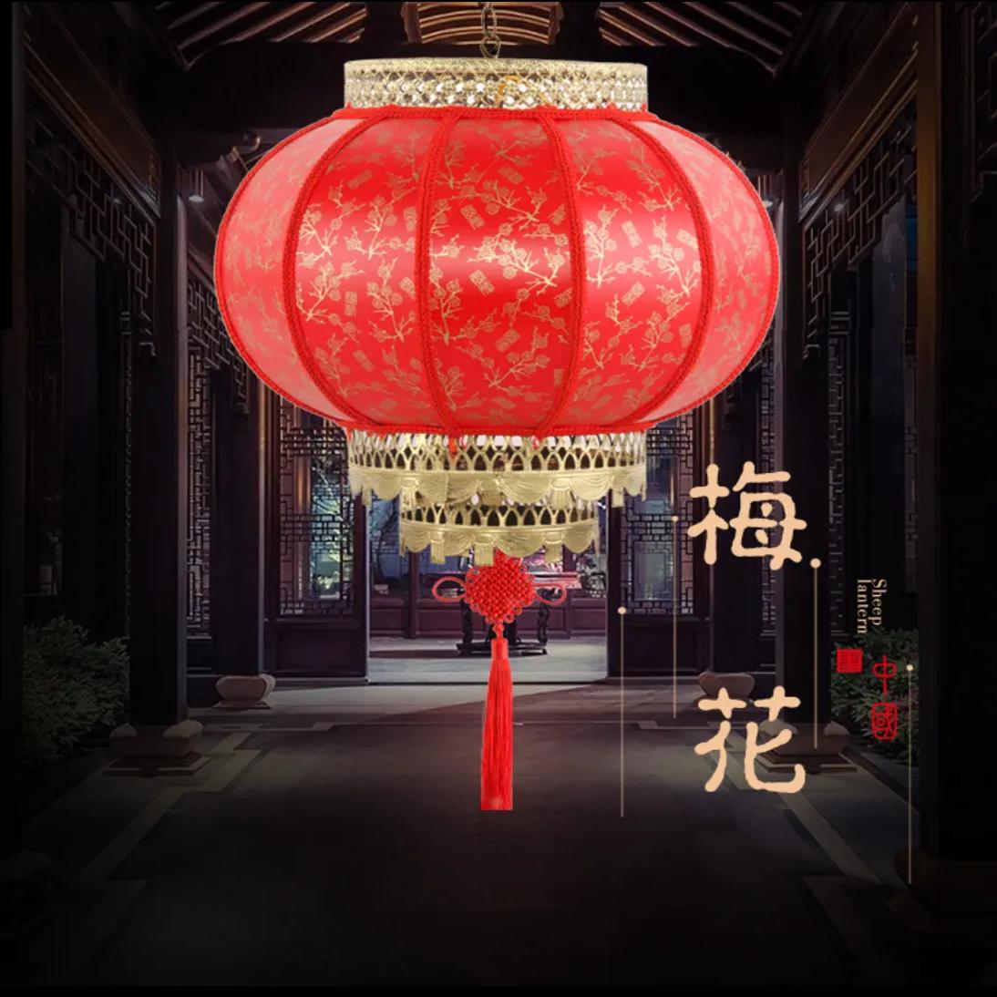 中式仿羊皮灯笼户外大红圆灯笼-百福|[精品加厚]30厘米高清大图