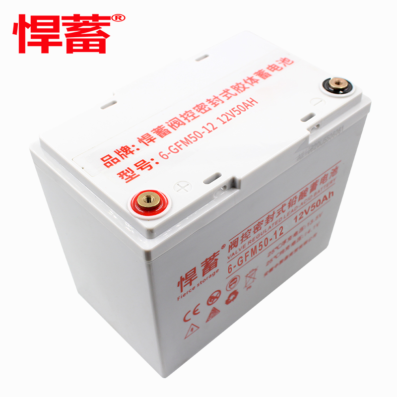 12V50AH太阳能专用蓄电池UPS光伏直流屏EPS应急照明基站6GFM50-12高清大图