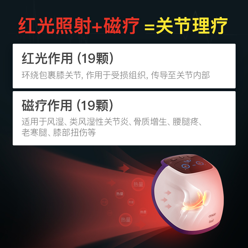 何浩明膝盖理疗关节仪按摩器电热敷护膝加热保暖老人老寒腿女漆疼痛神器