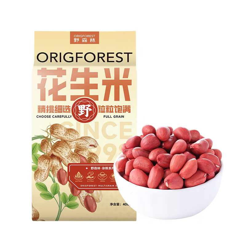 野森林(Origforest)花生米400g/袋*2袋高清大图