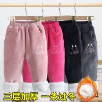宝宝棉裤加绒加厚羊羔绒女童保暖裤儿童外穿冬装男童可开档裤子威珺