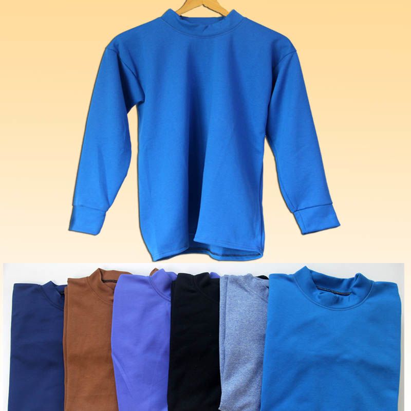 秋冬中老年男女士纯棉保暖秋衣中领上衣长袖内衣睡衣居家服棉毛