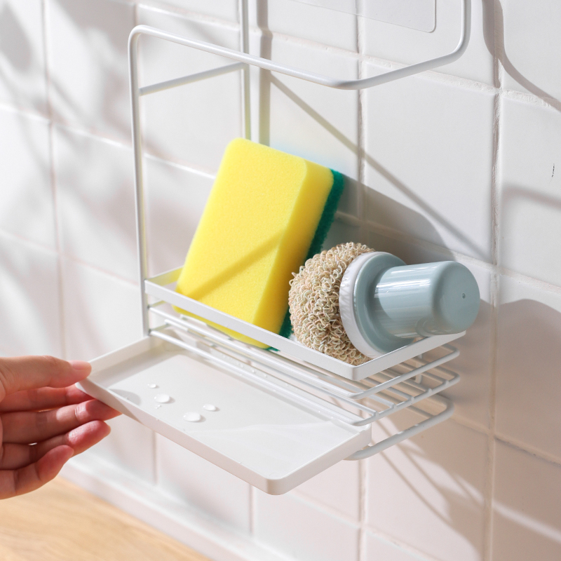 抹布沥水架台面式厨房抹布架沥水架毛巾架置物架台面壁挂洗碗布海绵