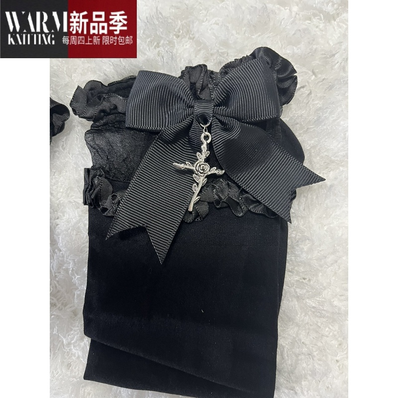 SHANCHAO[玫瑰救赎]福利日系哥特地雷系中筒袜子短袜子甜酷风