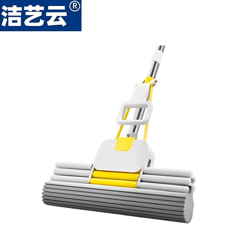 洁艺云 挤水胶棉免手洗滚轴海绵拖把HM3801 38CM大号 单位(把);