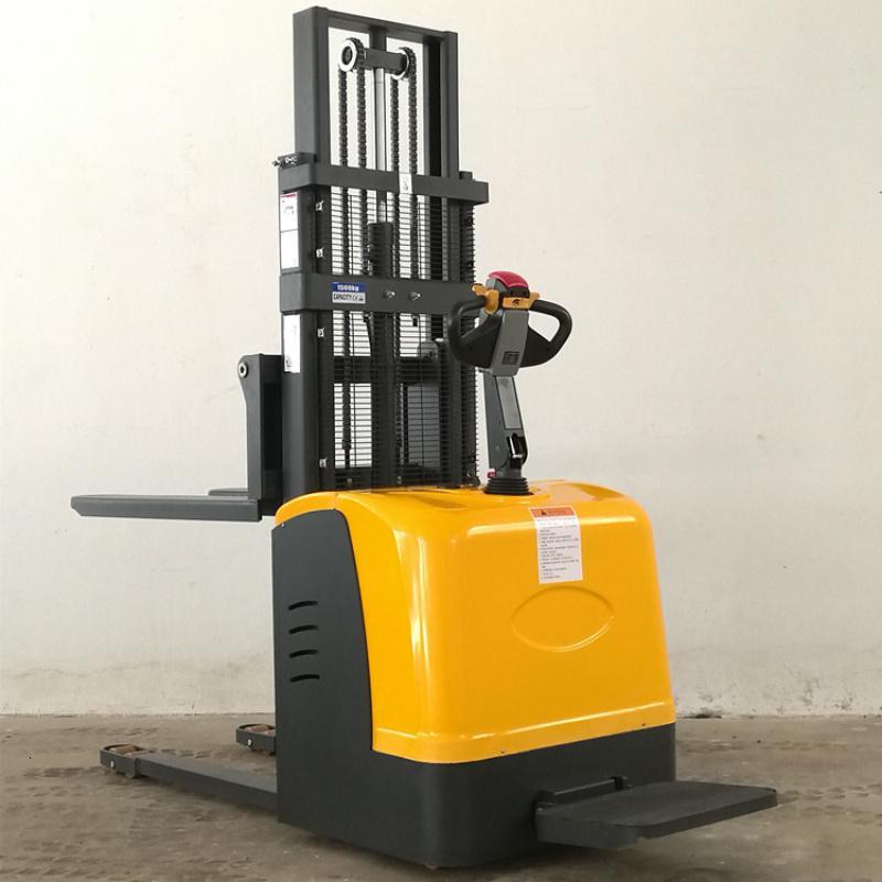闪电客全电动堆高叉车站驾步行式液压电瓶装卸铲堆垛机升高自动搬运